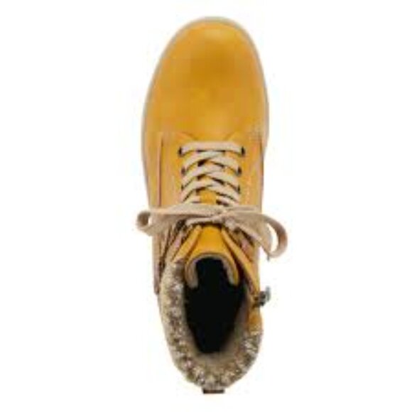 Spring Step Hiking Booties Size 7 Mustard Color Lace up Sweater top - Picture 2 of 11